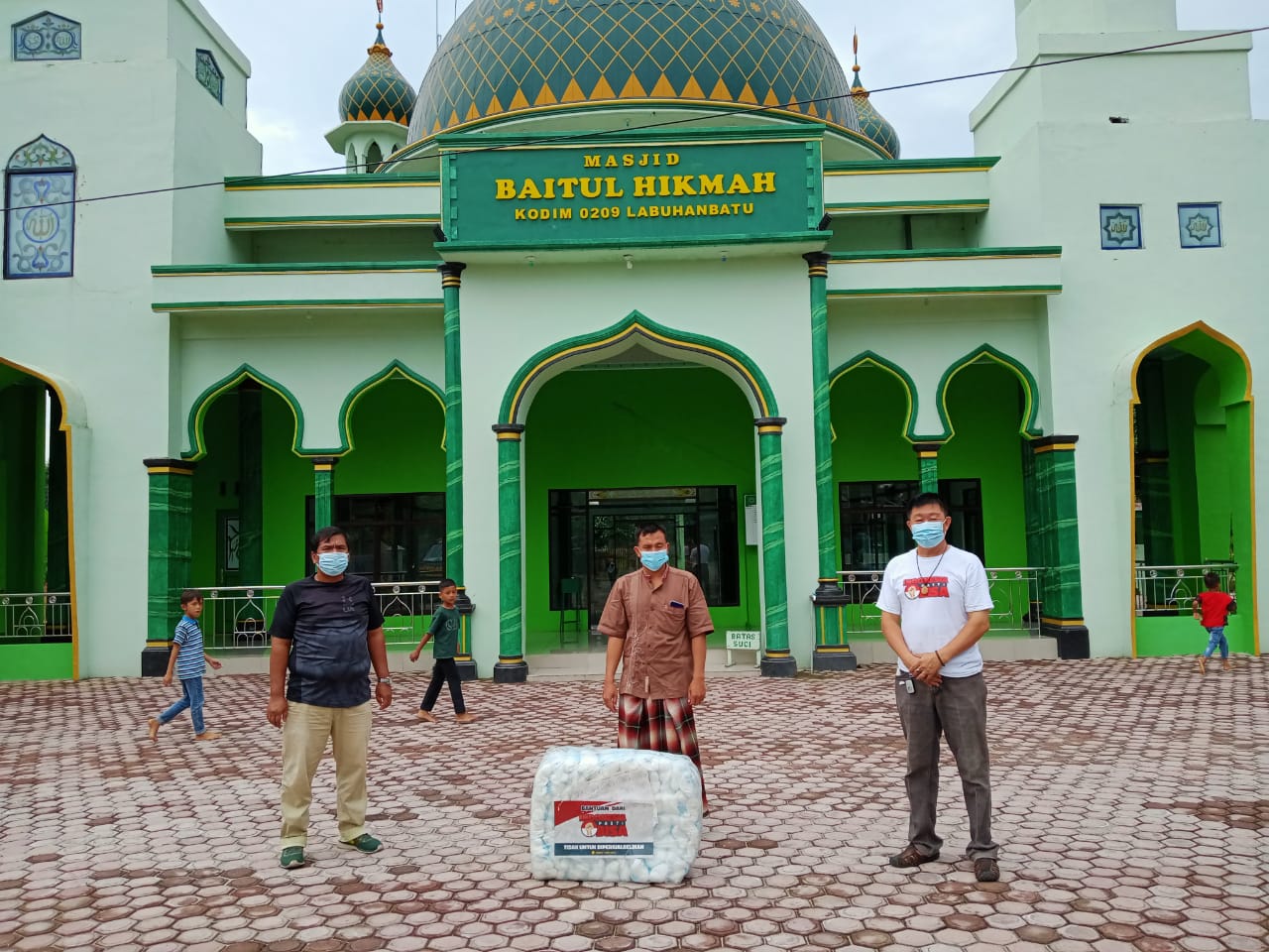 Masjid Kodim 0209/LB Terima Bantuan Masker Dari Relawan Indonesia Pasti Bisa Labuhanbatu