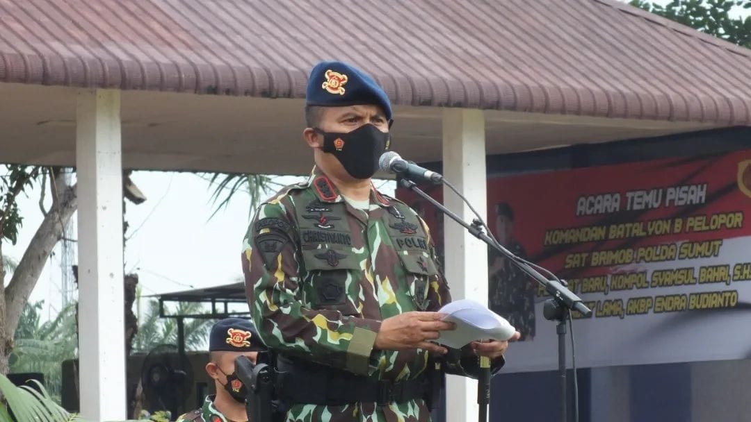 Dansat Brimob Polda Sumut Pimpin Sertijab Danyon B Pelopor di Tebing Tinggi