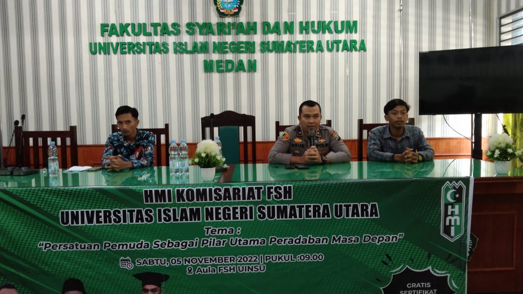 Kapolsek Percut Sei Tuan Jadi Narasumber Dialog Publik HMI FSH UINSU