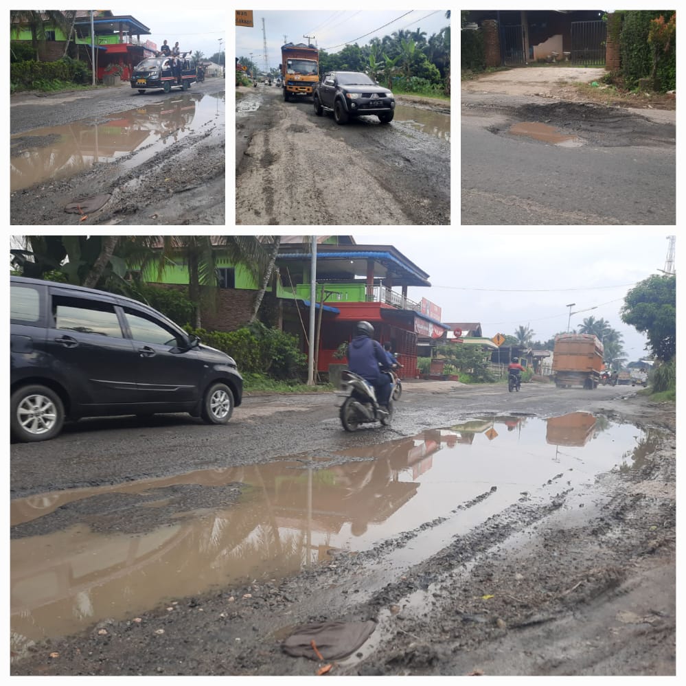 Jalan Provinsi Di Desa Tiang Layar Pancur Batu Seperti Kubangan Kerbau, Warga Berharap Pemerintah Perbaiki Jalan