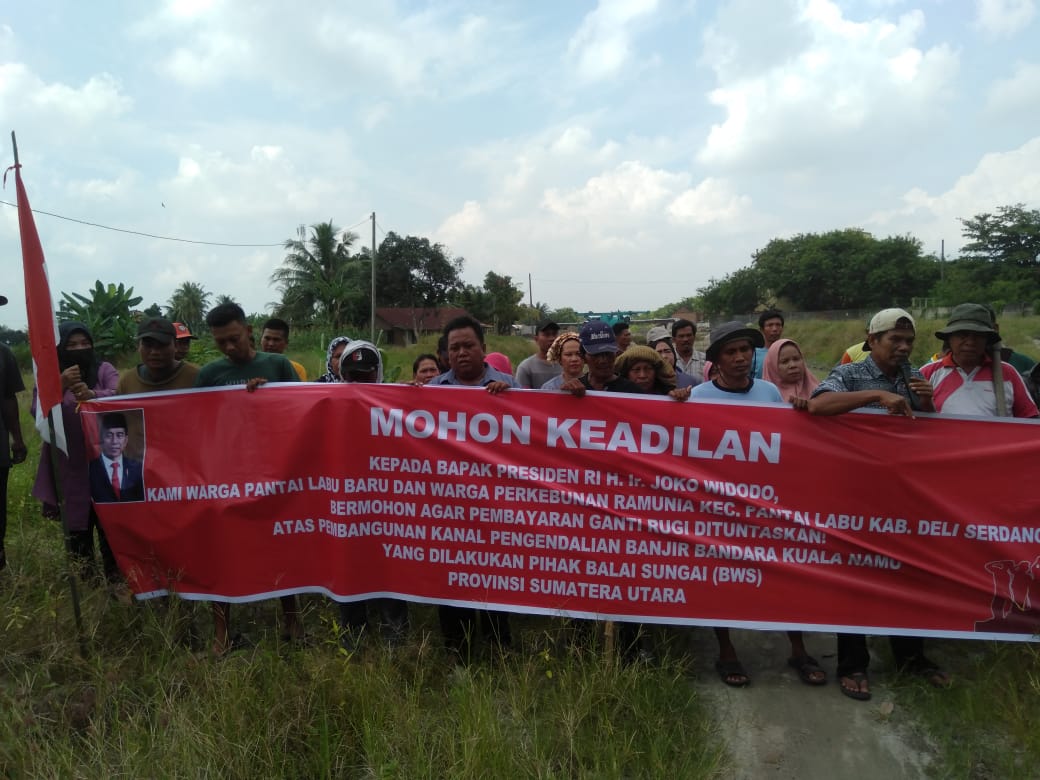 Puluhan Warga Deliserdang Demo, Tuntut Kesesuaian Ganti Rugi Lahan Terdampak Proyek Kanal BWS