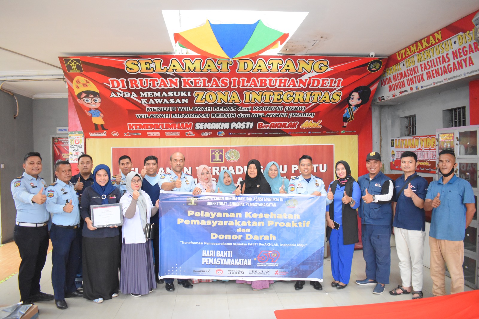 Sambut Hari Bhakti Pemasyarakatan, Rutan Kelas I Labuhan Deli Kemenkumhan Sumut Laksanakan Kegiatan Donor Darah