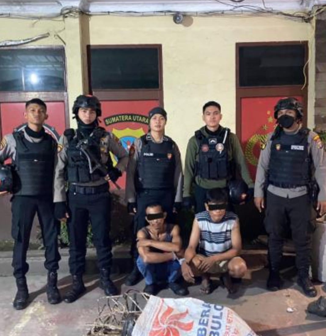 Tim Patroli Samapta Polrestabes Medan Amankan Pelaku Curi Besi