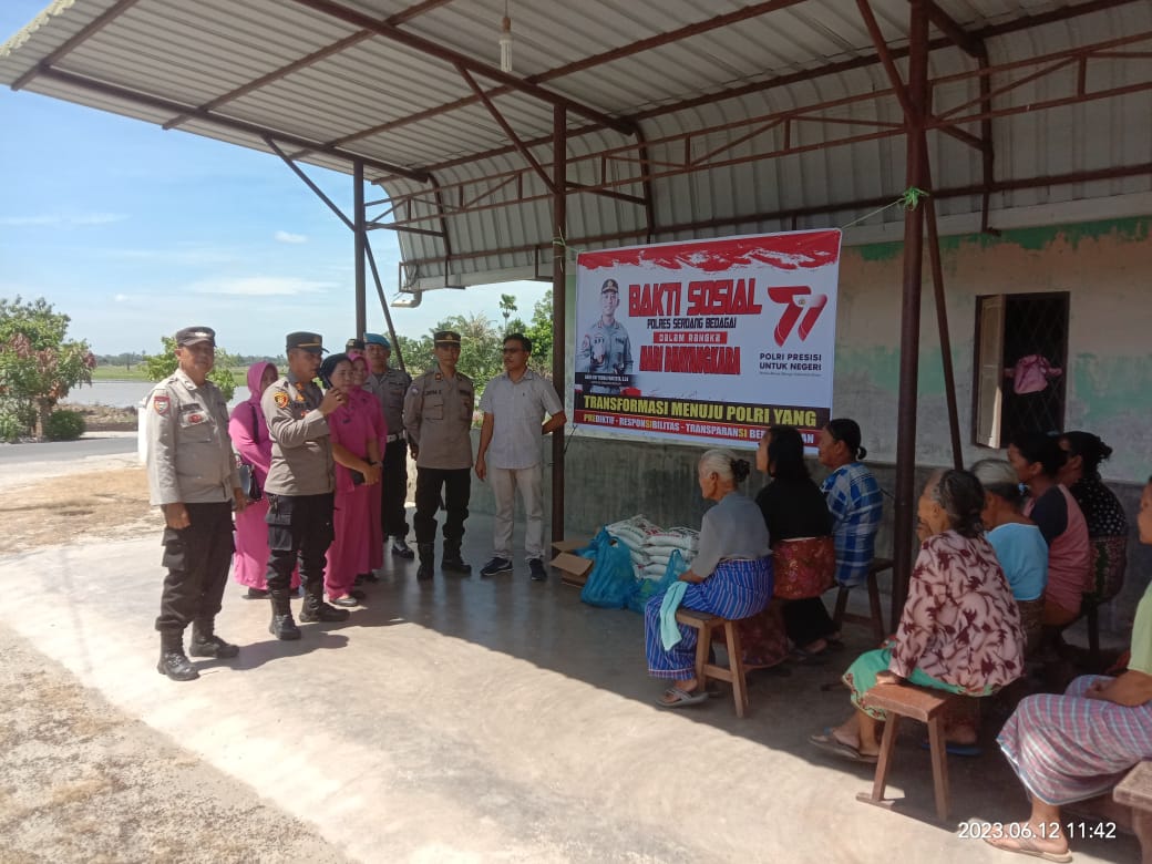 Polsek Perbaungan Berikan Bantuan Kepada Masyarakat Sambut HUT Bhayangkara ke-77