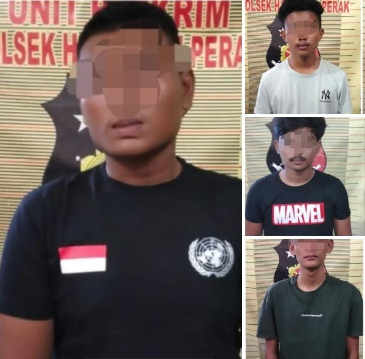 Polsek Hamparan Perak Ciduk 4 Pelaku Geng Motor