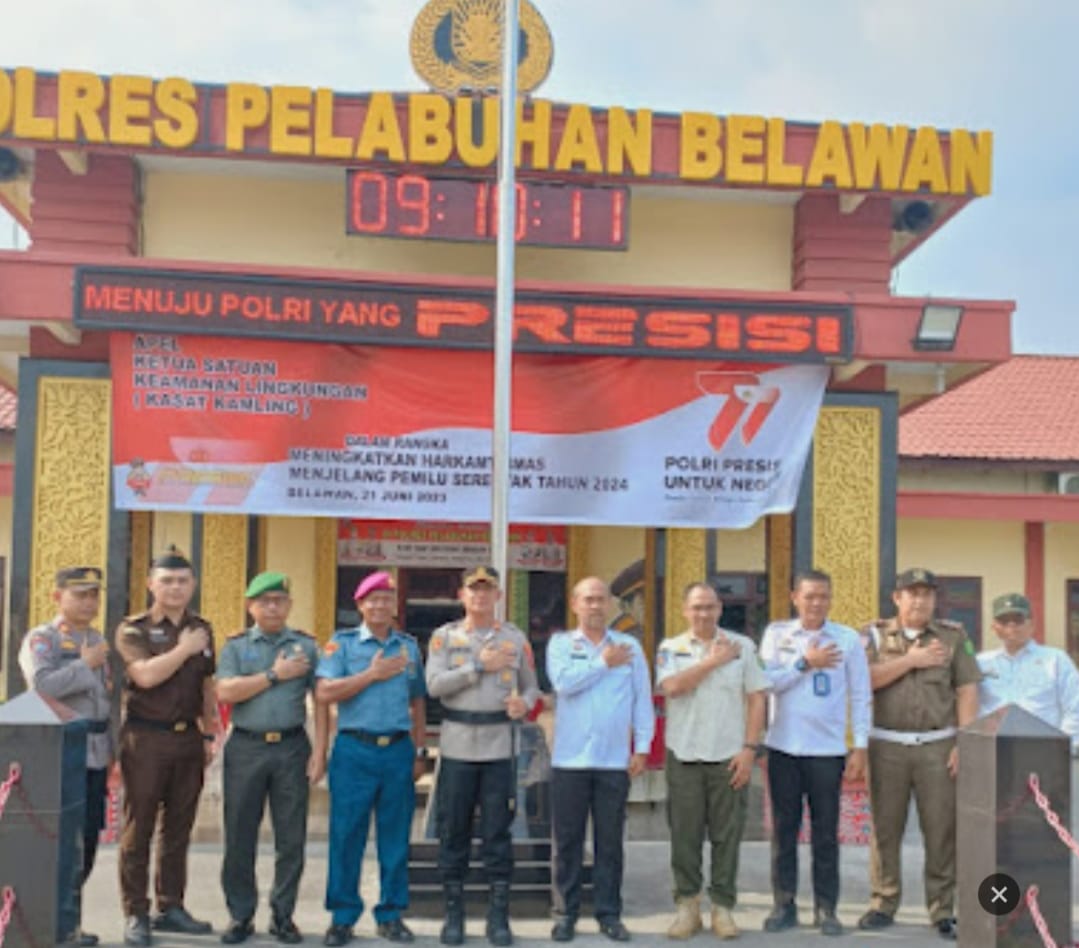 Karutan Labuhan Deli Beserta Jajaran Hadiri Apel Kasatkamling Jelang Pemilu 2024