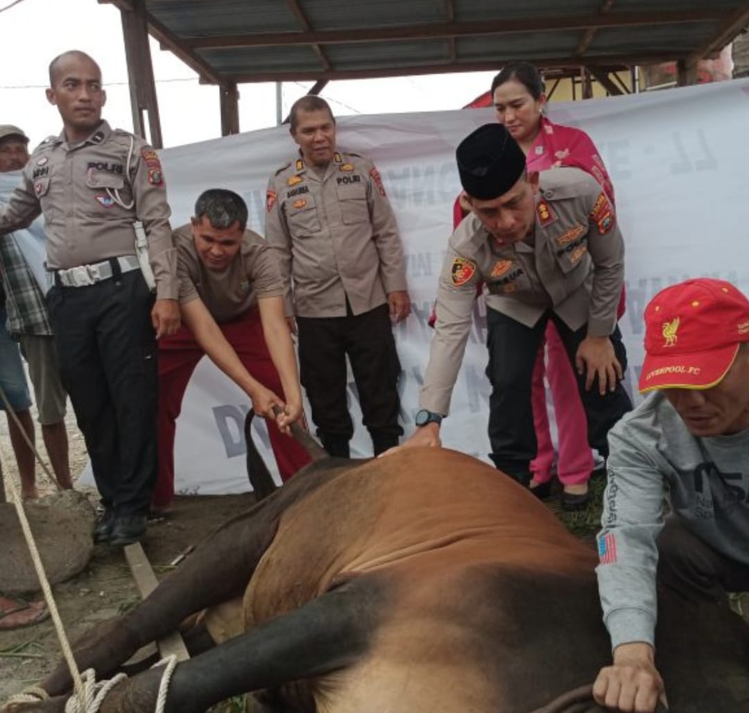 Polres Pelabuhan Belawan Sembelih Hewan Qurban
