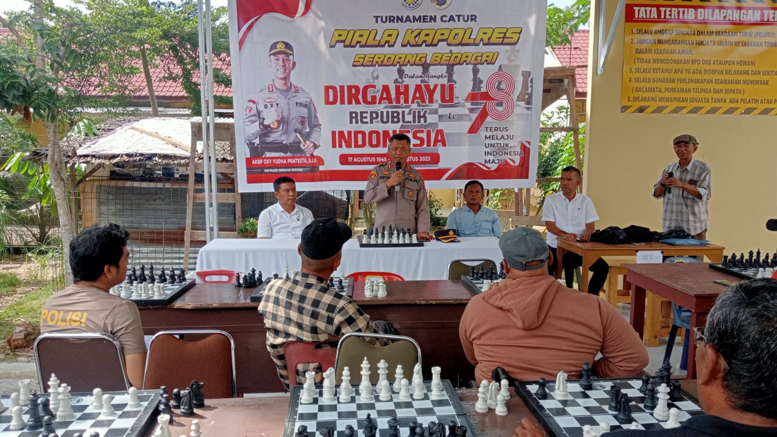 Diikuti 32 Peserta Turnamen Catur Piala Kapolres Sergai Resmi di Buka