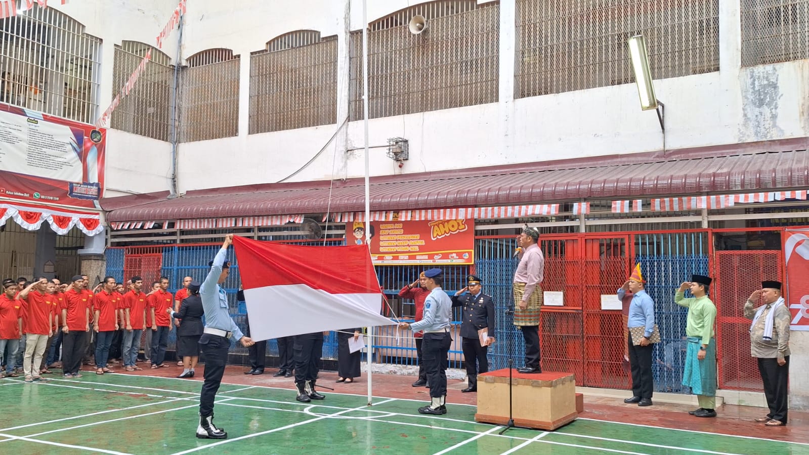 HUT Kemerdekaan RI Ke – 78, Rutan Labuhan Deli Gelar Upacara Bendera “Terus Melaju Untuk Indonesia Maju”