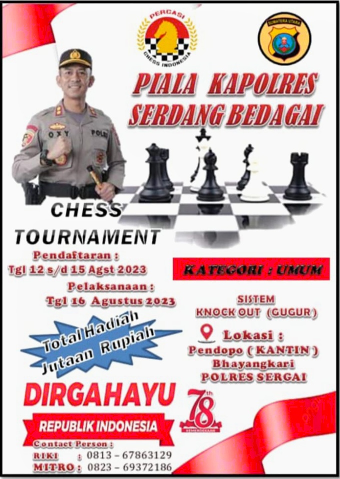Kapolres Serdang Bedagai Bersama Percasi Sergai Adakan Chess Tournament