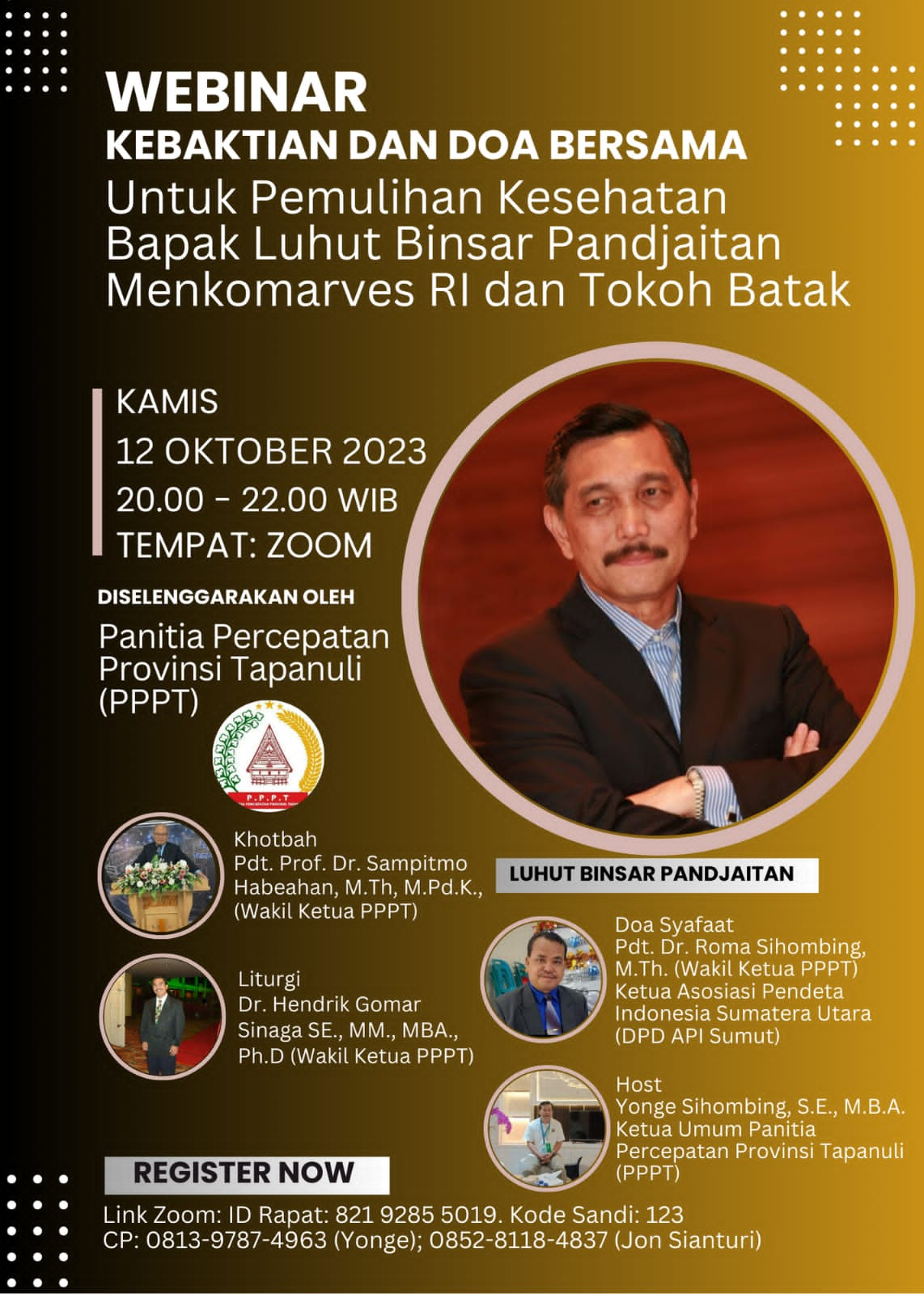 Dihadiri Ratusan Peserta, Webinar P.P.P.T Ibadah & Doa Bersama Kesehatan LBP berlangsung hikmat & lancar