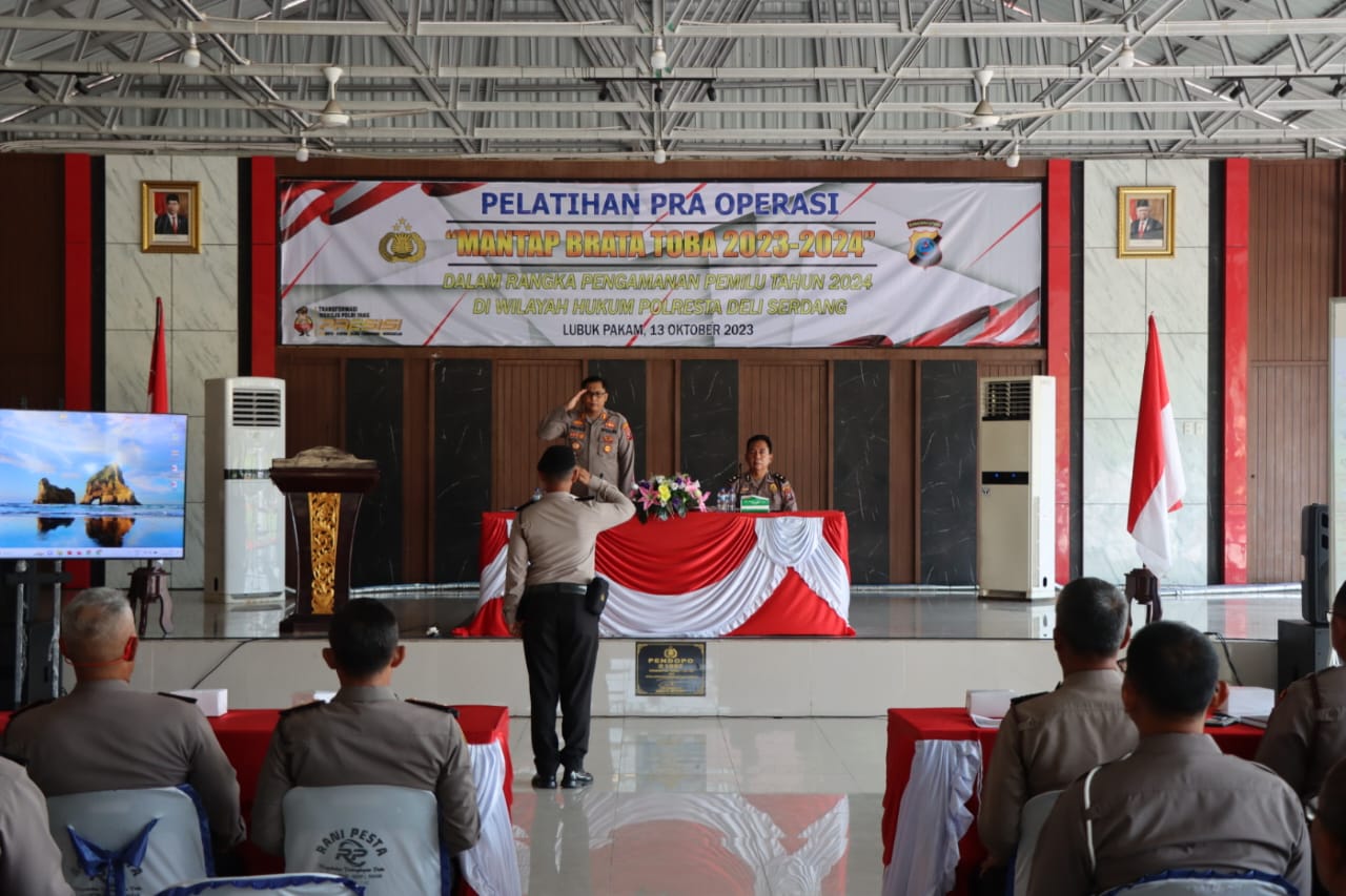 Polresta Deli Serdang Gelar Lat Pra Ops Mantap Brata Toba Tahun 2023-2024
