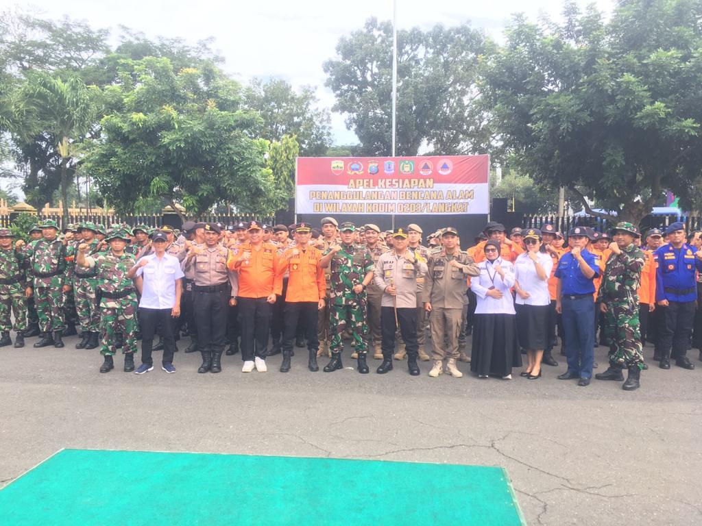 Polres Langkat Polda Sumut Hadiri Apel Kesiapan Penanggulangan Bencana Alam Dimako kodim 0203 LKT