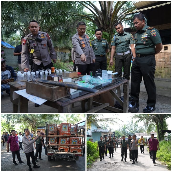Tim Gabungan di Pimpin Kapolda Sumut, Pangdam I BB, Kepala BNN Sumut Grebek Barak Judi dan Narkoba