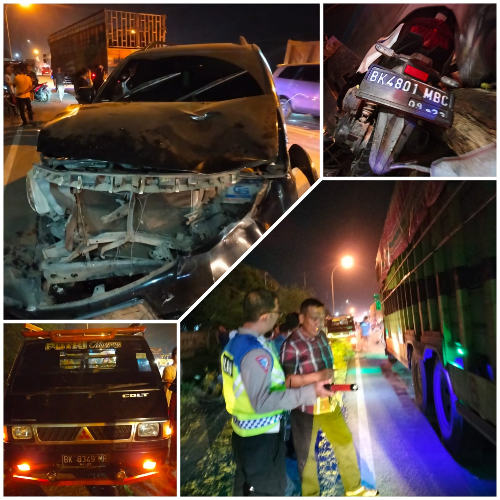 Tabrak Depan Dump Truk, Fortuner Oleng Hantam Dua Kendaraan di Jalur Berlawanan