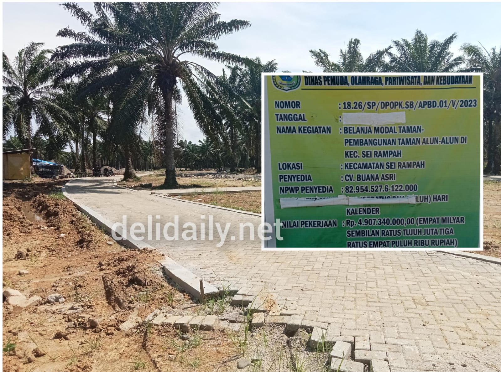 Proyek Taman Alun-Alun Sergai Diduga Cacat Rancang dan Cacat Pembangunan