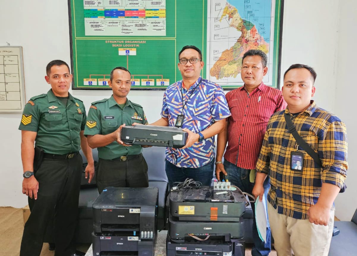 Kodim 0208 Asahan Terima Bantuan Printer dari BRI Kisaran