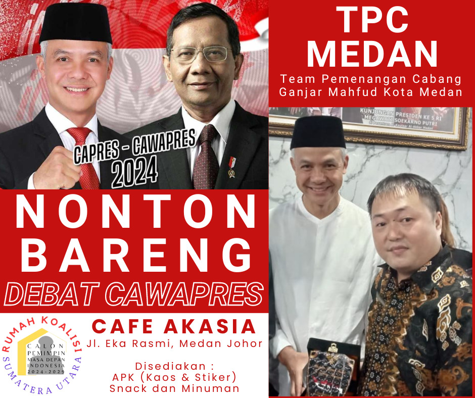 Nobar Debat Cawapres di Cafe Akasia Kota Medan Sukses Digelar