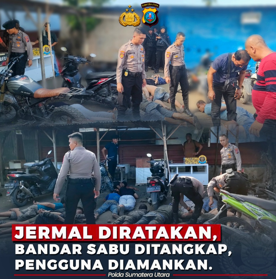 Ratakan Jermal, Polda Sumut Tangkap Bandar Sabu dan Puluhan Penguna Narkoba