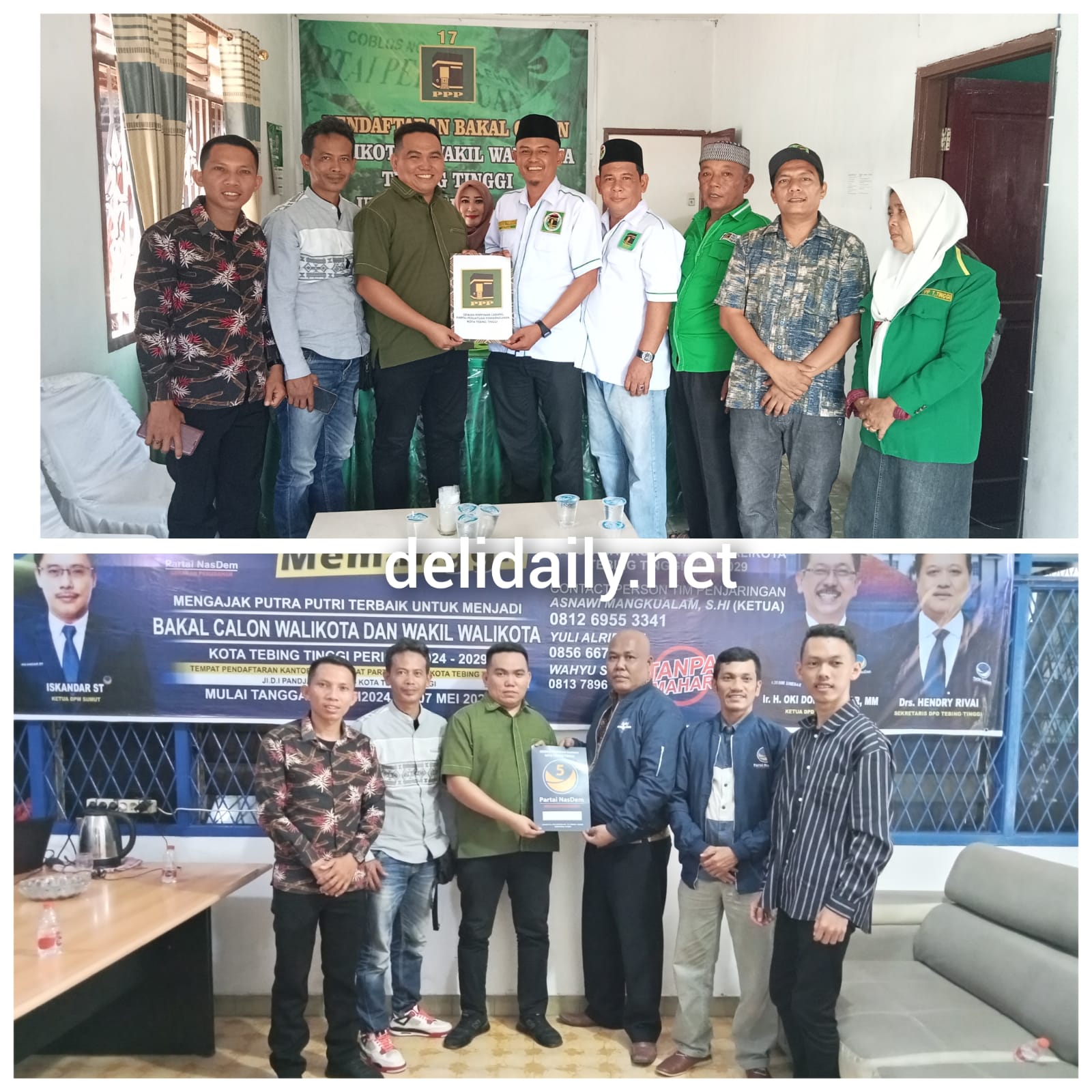 Riski Ramadhan Hasibuan Ambil Formulir Pendaftaran Bacalon Wakil Walikota Tebing Tinggi ke PPP dan Nasdem