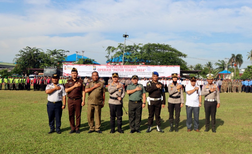 Polresta Deli Serdang laksanakan Apel Gelar Pasukan Operasi Patuh Toba 2024