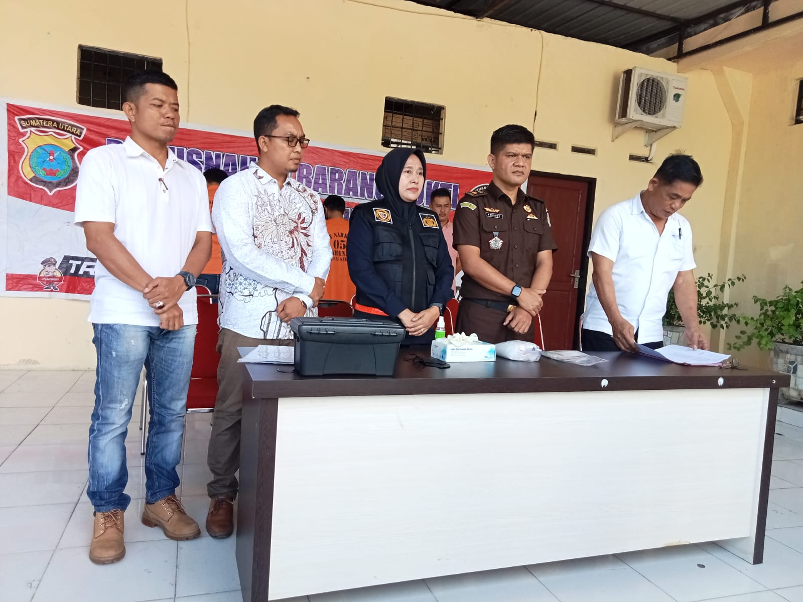 Satuan Reserse Narkoba Polres Sergai Gelar Pemusnahan Barang Bukti Sabu dan Ekstasi