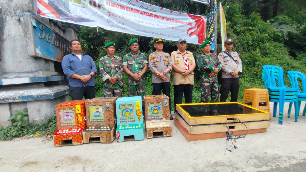Tim Gabungan Polsek Pancur Batu – Polrestabes Medan Gerebek Lokasi Perjudian dan Peredaran Narkoba di Tiga Lokasi di Kecamatan Sibolangit