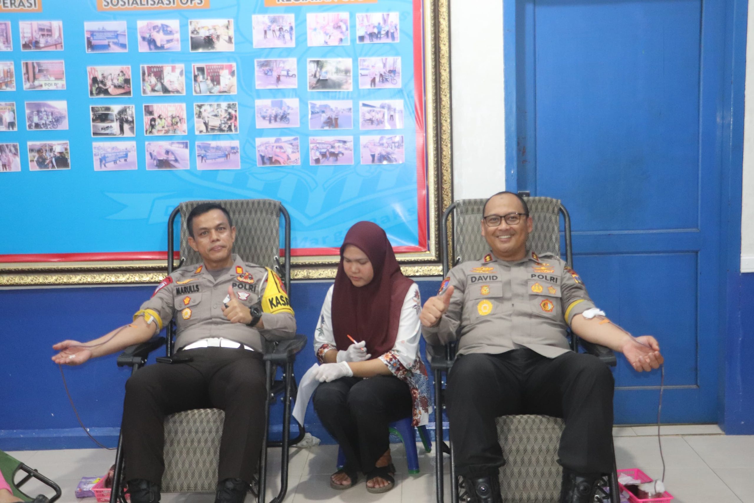 Sambut Hari Lalu Lintas ke-69, Sat Lantas Polres Langkat Gelar Donor Darah
