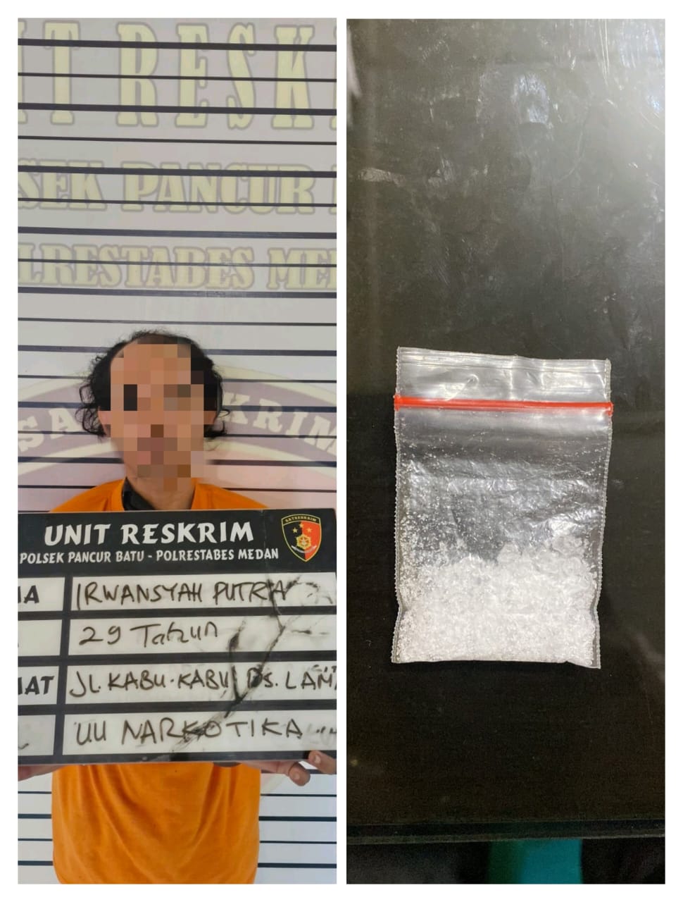 URC Polsek Pancur Batu Tangkap IP Als Mben Pengedar Sabu-Sabu