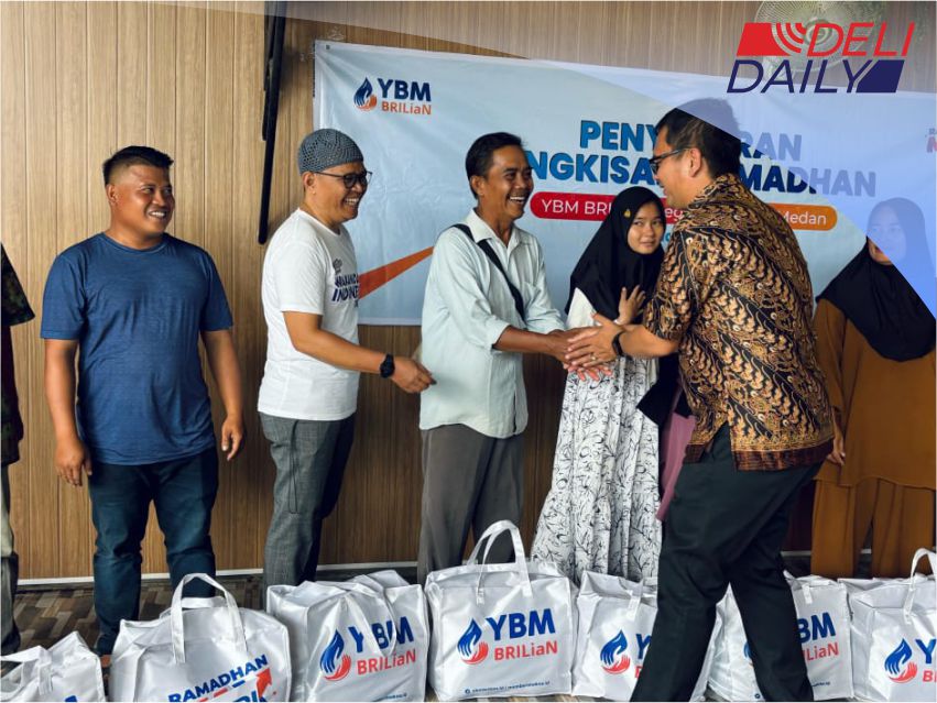 Bentuk kepedulian kepada masyarakat kurang mampu, BRI dan YBM BRILiaN menyalurkan 40 paket sembako