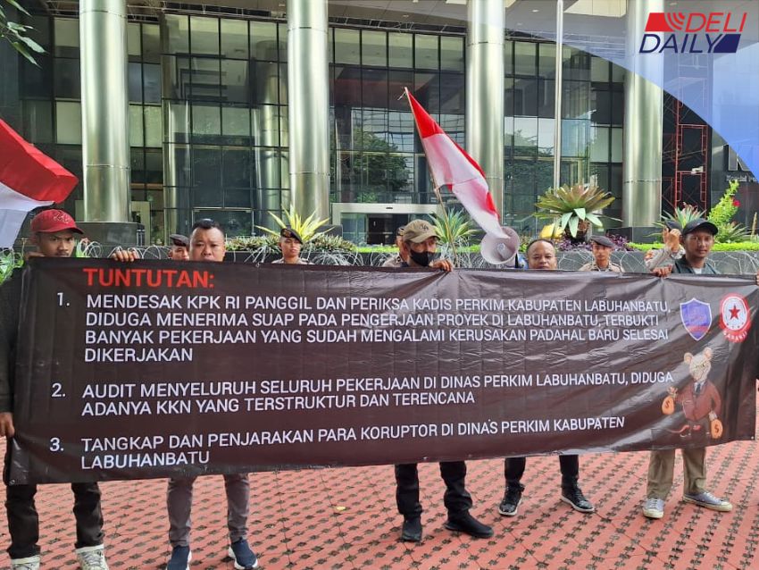 Duga Ada Mark-Up di Dinas Perkim Labuhanbatu, GARANSI dan AMMPUH Geruduk Gedung KPK