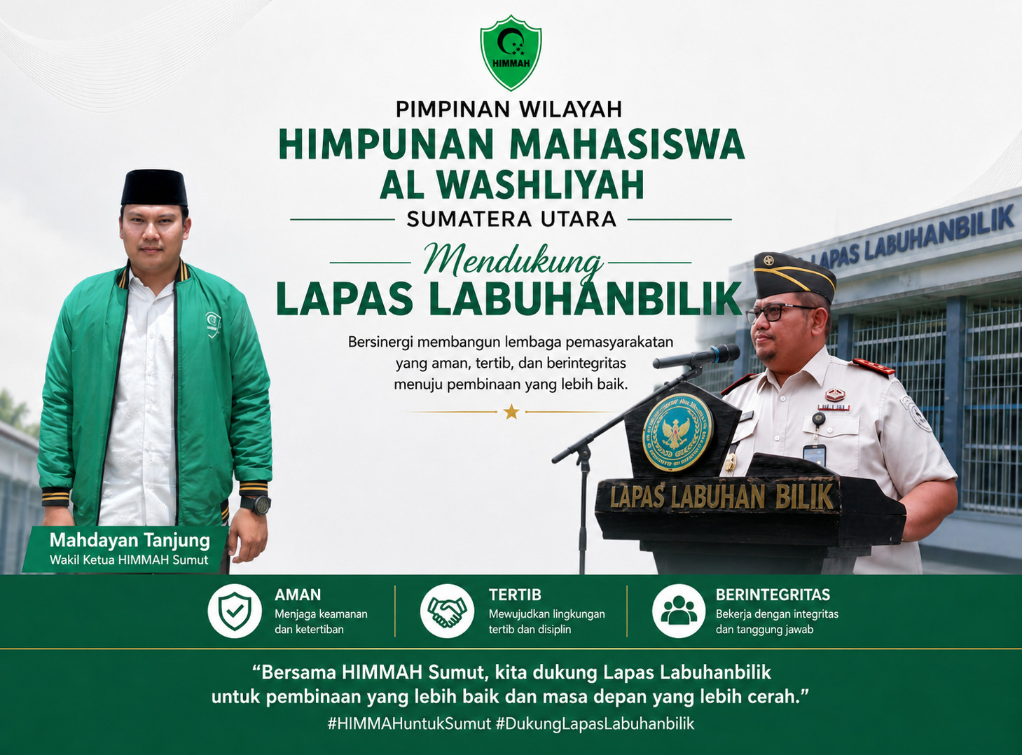 PW HIMMAH Sumut Desak Evaluasi Internal Sipir Pasca-Pengungkapan Kasus Sabu di Lapas Labuhan Bilik
